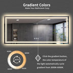 Bathroom Mirrors for Wall, 88x38 Inch Gradient Front and Backlight Big Lighted - Image 3