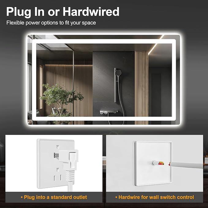 Led Mirror for Bathroom, 30x50 Bathroom Vanity Mirror for Wall - Image 5