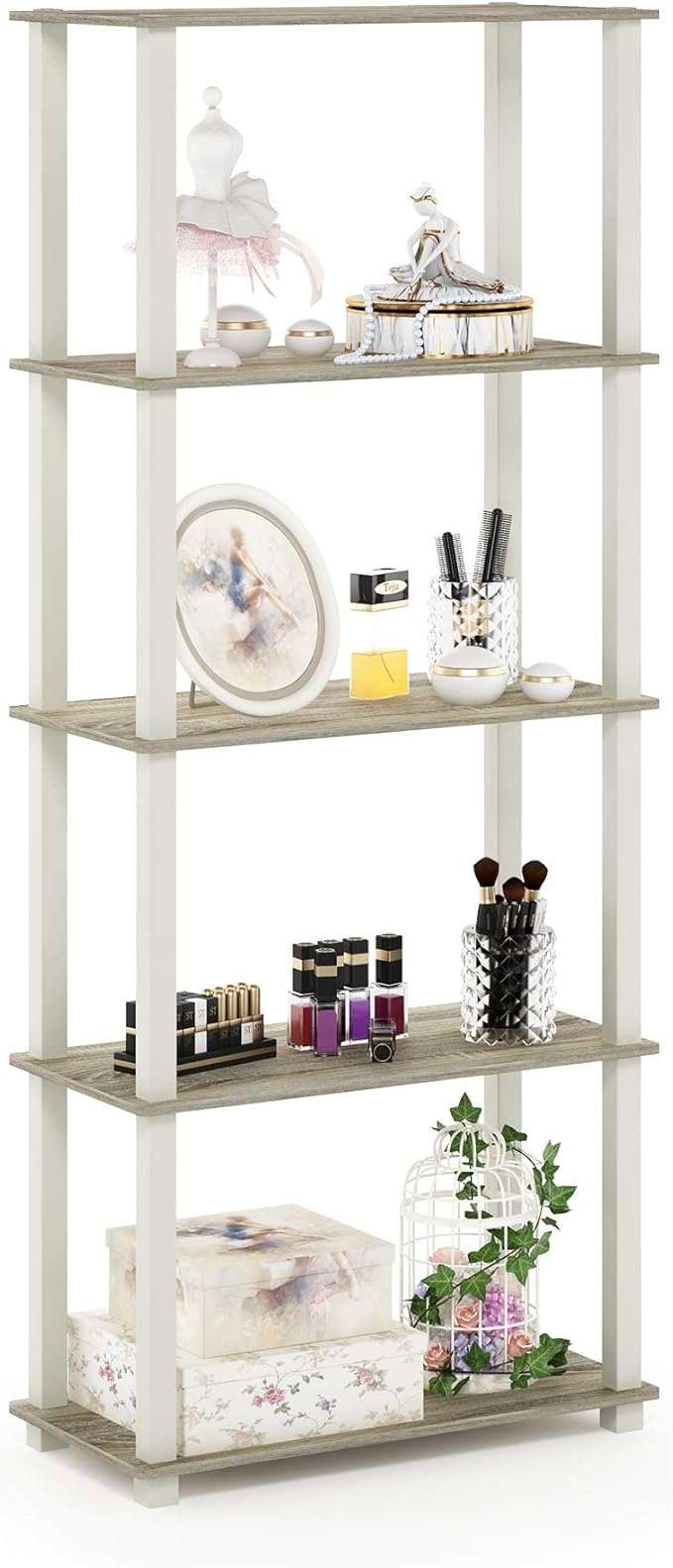 Furinno Turn-N-Tube 5-Tier Multipurpose Shelf / Display Rack / Storage Shelf / by Furinno-FitsYourSpaceFitsYourBudget