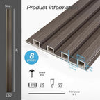 Art3d 8-Pack 96 x 6in. WPC Acoustic Slat Wall Panel - Image 3
