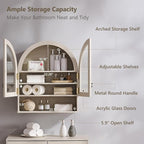 IFGET Bathroom Arched Wall Cabinet, 23.6'' Wide Medicine Cabinet - Image 4