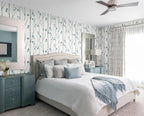 Timeet 16."x393.7"Blue Wallpaper Peel and Stick Wallpaper Leaf Wallpaper Floral - Image 7