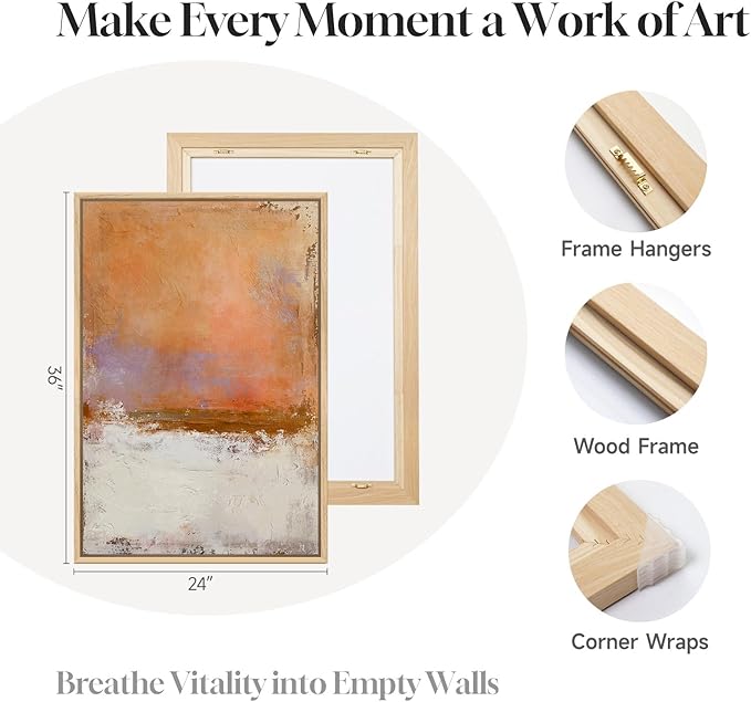 Large Framed Abstract Wall Art for Living Room, Modern Minimalist Painting - Image 6