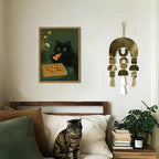 Funny Black Cat Wall Art Whimsical Black Cat Eating Pizza Wall Decor Cute - Image 6
