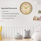 Foxtop Silent Kids Wall Clock 12 Inch Non-Ticking Battery Operated Colorful - Image 3