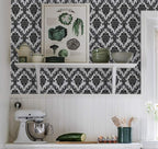 17.7" x118" Peel and Stick Wallpaper Black Wall Paper - Image 9