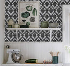 17.7" x 78" Peel and Stick Wallpaper Black Wallpaper - Image 9