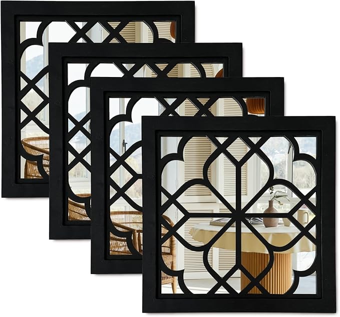 ZEXUIRU 4 Set. Rustic Wall Mirrors by ZEXUIRU