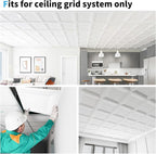Art3d 24-Pack Square Drop Ceiling Tile 2ft x 2ft in White, PVC Ceiling Panel 24 - Image 7