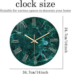 Teal Wall Clock Battery Operated 14 Inch Modern Abstract Clocks - Image 3