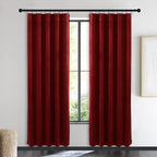 NICETOWN Christmas Red Velvet Curtains and Drapes, Extra Long Elegant Wall - Image 2
