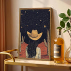 Framed Boho Western Cowboy and Cowgirl Wall Art Set of 2, Vintage Southwestern - Image 5