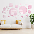 Shappy 32 Pcs Acrylic Mirror Wall Stickers Removable Round Wall Decal Circle - Image 5