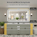72x40 Inch LED Bathroom Mirror - Image 2