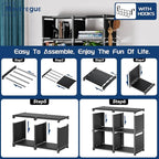 Mavivegue Bookcases: Black Cube Book Shelf, 10 Cube Tall Storage Organizer - Image 7