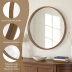 WallBeyond Round Wood Mirror - Image 5
