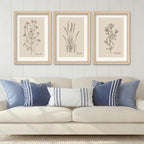 YWJKWLGS Vintage Botanical Wall Art 11x16 Inch Set of 3 Wooded Framed by Unknown
