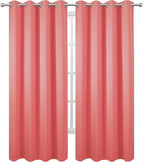 LEMOMO Blackout Curtains 52 x 95 inch/Coral Curtains Set of 2 Panels/Thermal - Image 2