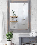 AAZZKANG Wood Framed Mirror Rectangular Rustic Wall Mirrors Decorative Large - Image 4