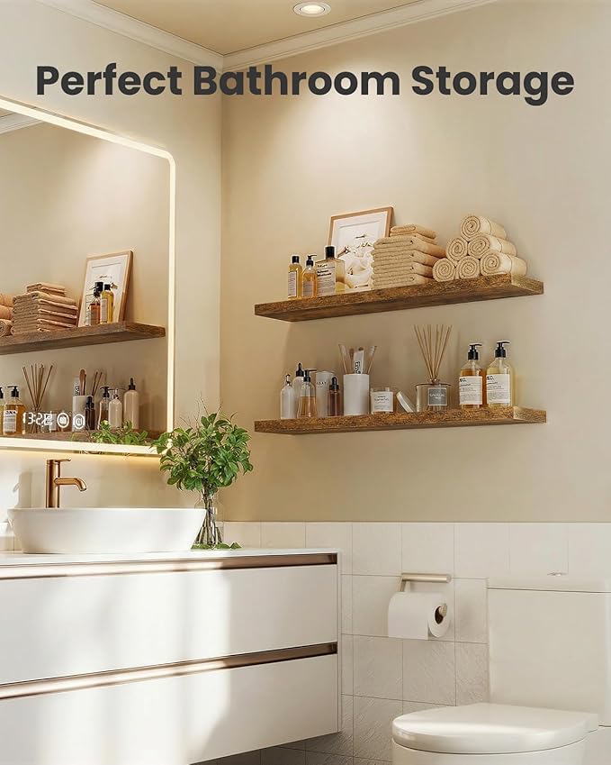 AMADA HOMEFURNISHING 23.6" L Floating Shelves, Wall Shelves Set of 3 - Image 6