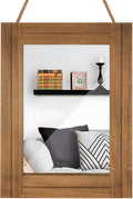 Rectangle Wall Mirror for Bathroom, Distressed White Wood Decor by DECORKEY