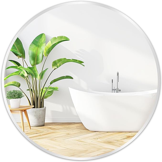 Fabuday Silver Circle Mirror for Wall 20 inch by Fabuday