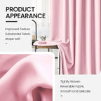 Pink Curtains Blackout for Girls Bedroom 2 Panels Set - Image 4