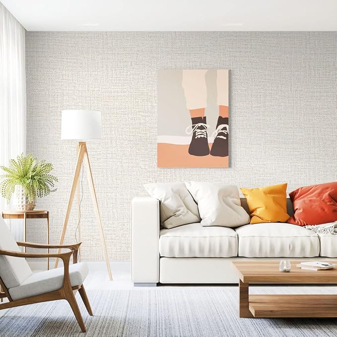 Beige Wallpaper Grasscloth Peel and Stick Wallpaper Contact Paper - Image 4