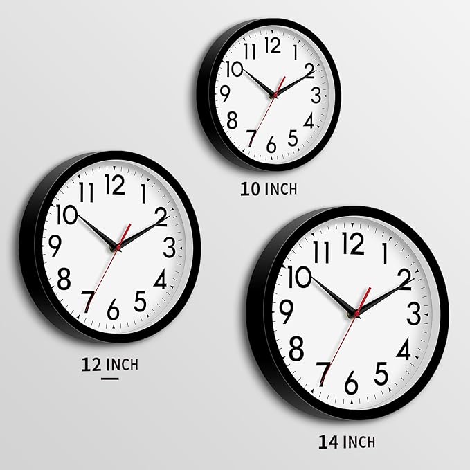 DAXSMY 12 Inch Wall Clock Silent Non-Ticking Battery Operated Analog Clock - Image 3