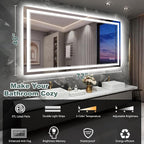 72x40 Inch LED Bathroom Mirror - Image 2