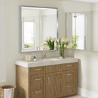 Silver Bathroom Mirror, 36x36 Inch Beveled Silver Square Mirror - Image 2