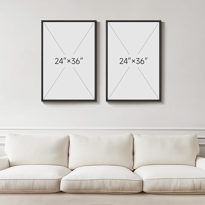 Large Framed Abstract Canvas Wall Art, 2 Piece Modern Prints Paintings Artwork - Image 3