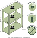 Furinno Turn-S-Tube Storage Shelves, 3-Tier Book Shelf, Corner Shelf, Toolless - Image 2