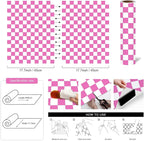 Modern Peel and Stick Wallpaper Pink and White Mosaic Checkered Contact Paper - Image 3
