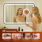24x36 Inch Black Framed LED Bathroom Mirror - Image 2