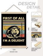 Foritho First of All I'm a Delight Sarcastic Angry Opossum Poster Wall Art - Image 7