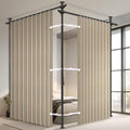 100% Blackout Room Divider Curtains Sets Beige W100 x L84 in, 2 Panels Curtain by AJAZZ