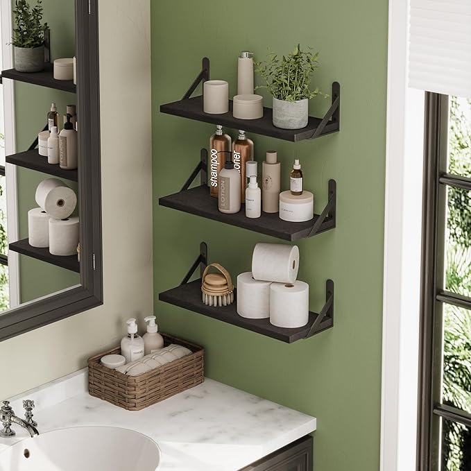 YGEOMER Wall Shelves for Bedroom, 16.5 Inch Floating Shelves for Wall, Shelves - Image 6