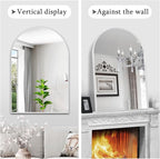 22" x 30" Silver Arched Mirror, Arch Bathroom Vanity Mirror, Modern Aluminum - Image 4