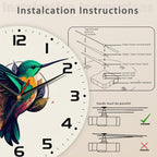 Flaying Hummingbird Bird Wall Clock Silent Non-Ticking Battery Operated Clock - Image 4