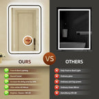24x36 Inch Black Framed LED Bathroom Mirror - Image 7