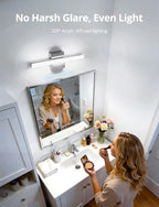 Combuh Modern Bathroom Light Fixtures Over Mirror 5 Colors Adjustable, Chrome - Image 3