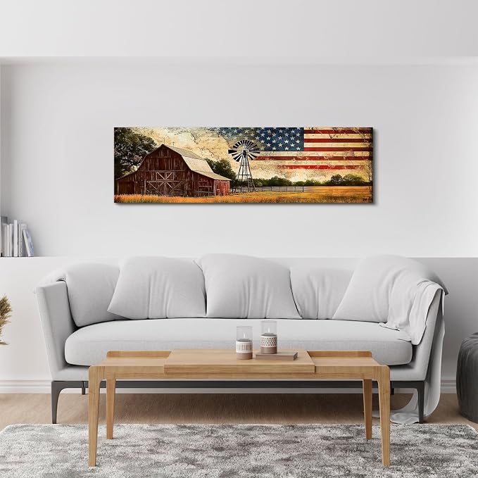 Farmhouse Barn Wall Art Vintage Western Wall Decor Country Windmill Pictures - Image 4