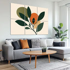 6 Pack Art Acoustic Panels Sound Absorbing Boho Botanical Leaf Orange Green - Image 6
