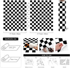 Modern Peel and Stick Wallpaper Black and White Mosaic Checkered Contact Paper - Image 3