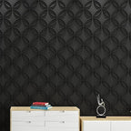 Art3d PVC 3D Wall Panel Interlocked Circles in Matt Black Cover 32 Sq.ft - Image 2