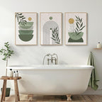 Large Framed Sage Green Boho Wall Art - Image 7