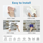COMSTICKC 3D Faux Brick Wall Panel Peel and Stick, Small Size, Ultra-Light PVC - Image 9