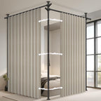 100% Blackout Room Divider Curtains Sets Cream White W100 x L84 in, 2 Panels by AJAZZ