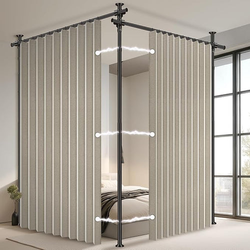 100% Blackout Room Divider Curtains Sets Cream White W100 x L84 in, 2 Panels by AJAZZ